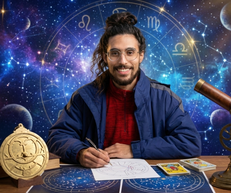 Un astrólogo en su consulta
